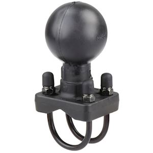 Double U-Bolt Base with 2.25" Ball for Rails from 1.25" TO 1.5" in Diameter